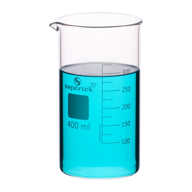 KSCI00400 Klinger Scientific Tall Form Glass Beakers with Graduation and Spout 400ml 10Pk