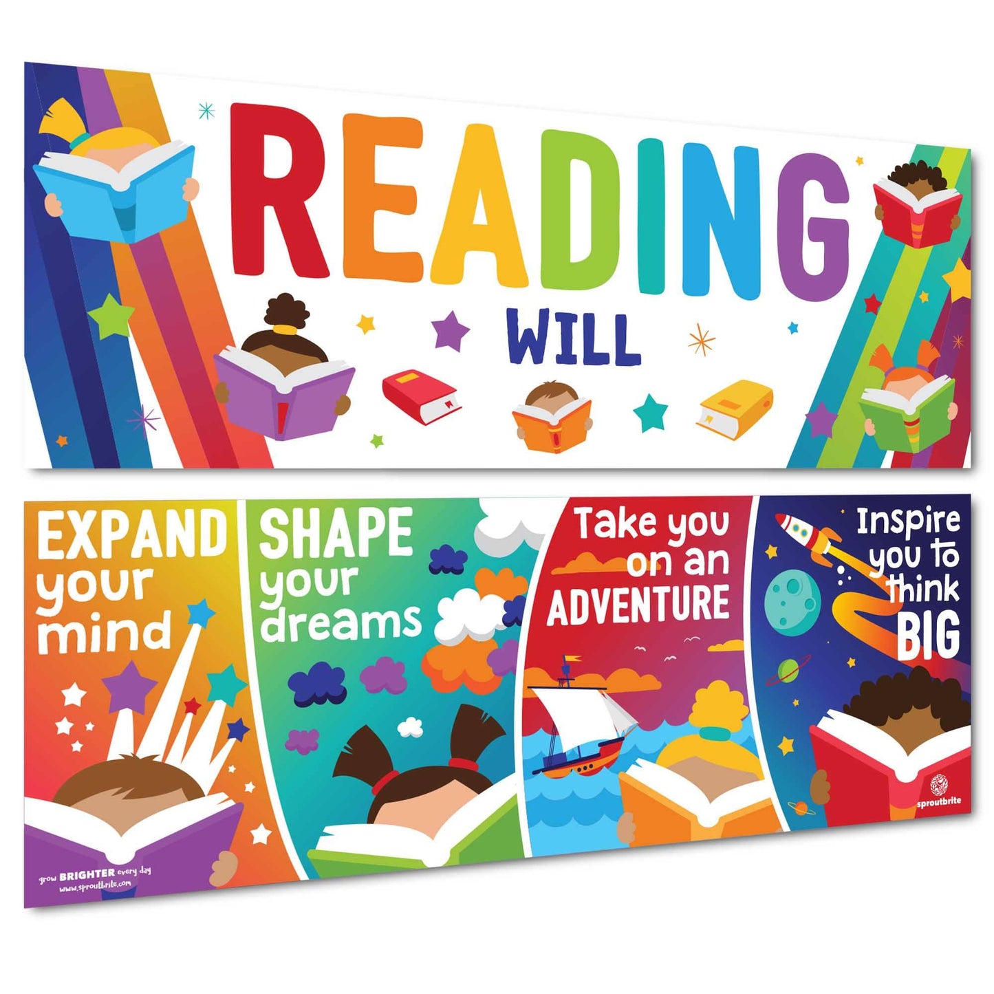 Sproutbrite SB-051 13.5"x39" Reading Banner Pack