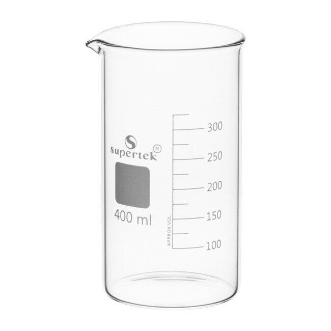 KSCI00400 Klinger Scientific Tall Form Glass Beakers with Graduation and Spout 400ml 10Pk