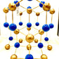 KS8074-2  Wurtzite Large Molecular Model Blue and Gold