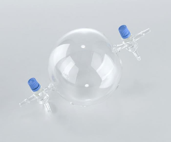 37907 Sphere with 2 Stopcocks, Glass, 1 l