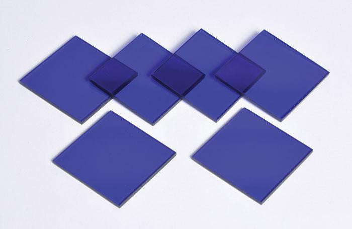 CGP2X2 Cobalt Glass Plates, 2" x 2", pack of 6