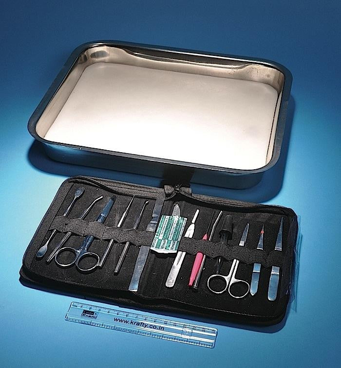 DSST01 Dissecting Instruments, Deluxe Set of 14 w/ Dissecting Tray