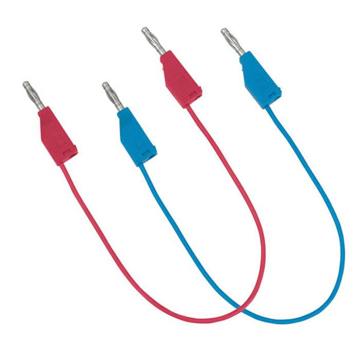 50146 Pair Cables 100 cm, Red / Blue